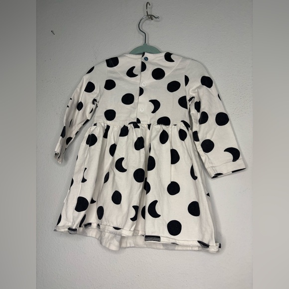 OLIVER & RAIN BLACK & WHITE POLKA DOT DREAM BIG BABY GIRLS DRESS SZ 12 MONTHS - Picture 6 of 8